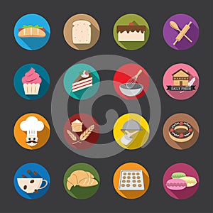 Bakery Icons, color. vector