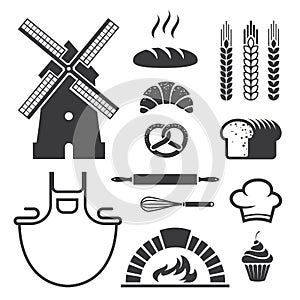 Bakery icons and symbols