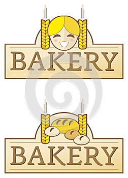 Bakery label with girl