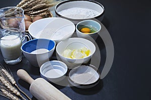 Bakery making ingradient with copyspace