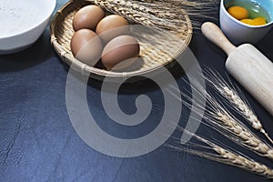 Bakery making ingradient with copyspace