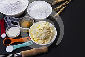 Bakery making ingradient with copyspace