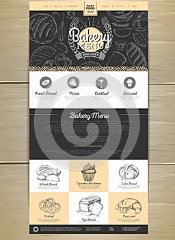 Bakery menu concept Web site design.