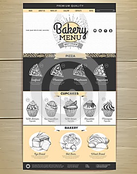 Bakery menu concept Web site design.