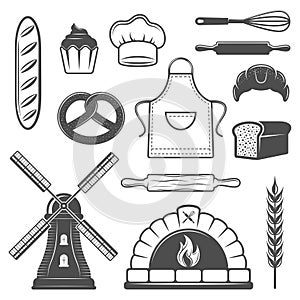Bakery Monochrome Elements Set