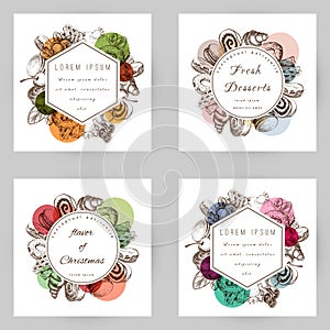 Bakery, pastry label, logo collection isolated. Set of badges, sticker templates for bakery or pastry goods, for packaging design