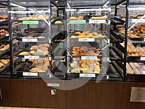 Bakery products in supermarket