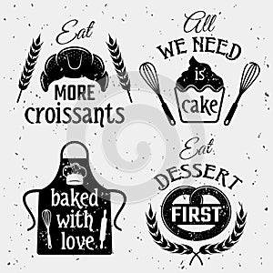 Bakery With Quotes Monochrome Set