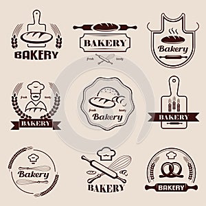 Bakery retro emblem and labels collection