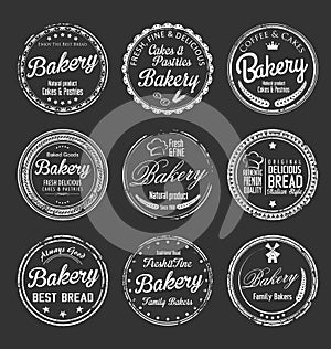 Bakery retro grunge stamp collection