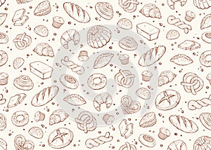 Bakery seamless background