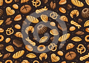 Bakery seamless background