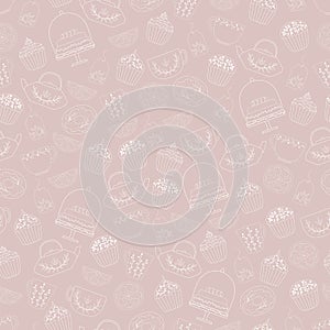 Bakery seamless pattern, food vector background