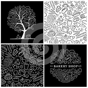 Bakery set, logo and pattern for your design