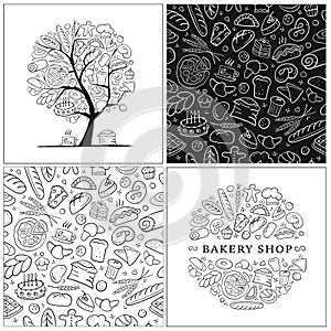 Bakery set, logo and pattern for your design