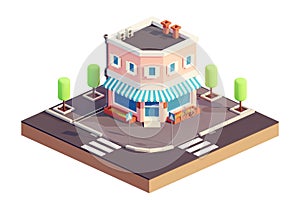 Bakery or shop building isometric style
