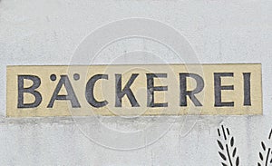 Bakery sign in german BÃÂ¤ckerei