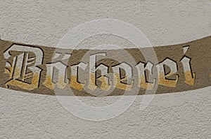 Bakery sign in german BÃÂ¤ckerei