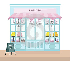 Bakery store architectural facade Vector illustration template