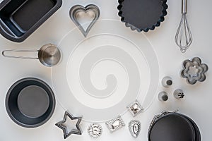 Bakery Utensils. Kitchen Tools. Top View