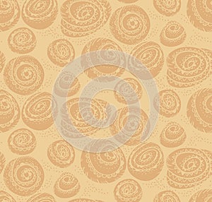 Bakery wrap with cinnamon bun seamless pattern