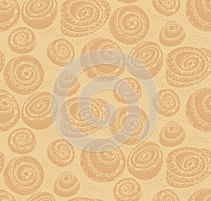 Bakery wrap with cinnamon bun seamless pattern photo