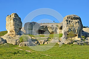 Bakhchisaray. Specially protected natural territory `Natural Sphinxes of valley Churuk-su in good weather