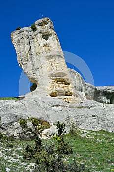 Bakhchisaray. Specially protected natural territory `Natural Sphinxes of valley Churuk-su in spring