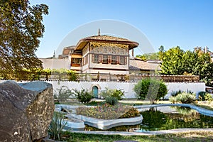 BAKHCHYSARAY, CRIMEA - SEPTEMBER 2014: The Khan`s Palace or Hansaray is Bakhchysarai