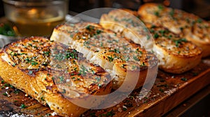 baking aromatic foods, the kitchen is filled with the enticing scent of freshly baked garlic bread, causing mouths to