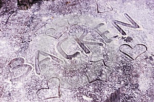 Baking Backen in German letters written in flour