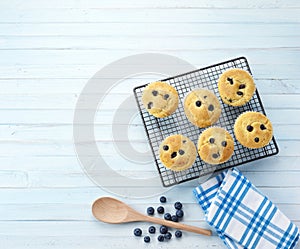 Baking Background Blueberry Muffins Table