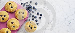 Baking Blueberry Muffins Background Banner