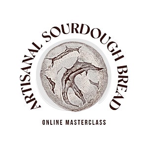 Baking bread logo template vector