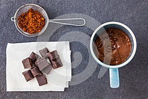 Baking a chocolate cake in a mug