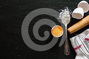 Baking concert on daek stone background