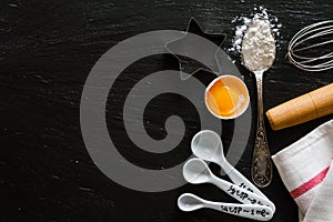 Baking concert on daek stone background