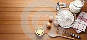 Baking Cooking Wood Background