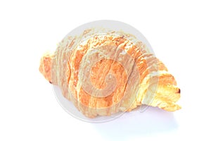 baking crispy butter croissant French bread on white background