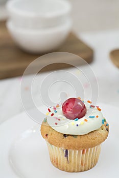 Baking cupcakes in the kitchen