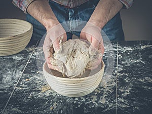 Baking delicious bread using bannetons made of wood