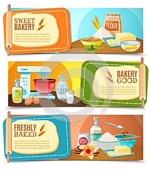 Baking Ingredients Horizontal Banners