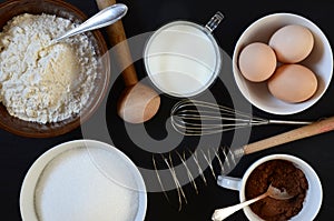 Baking ingredients on a table