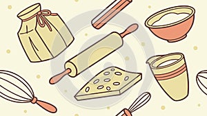 Baking Ingredients and Tools Seamless Pattern Vector Design, vector design Generative AI