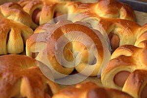 Baking party in a private bakery, close-up