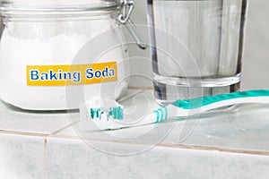 Baking soda used to brighten teeth and remove plague from gums.