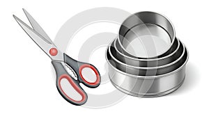 Baking Tools: Scissors and Cake Pans