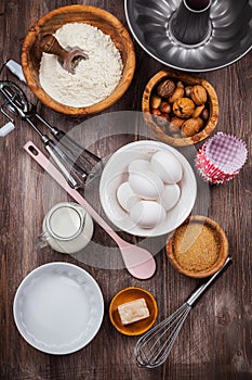 Baking utensils and ingredients