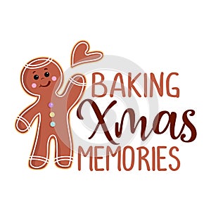 Baking Xmas memories - Hand drawn vector illustration.