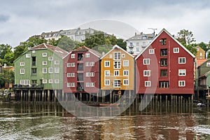 Bakklandet Wooden House Village in Trondheim in Norway